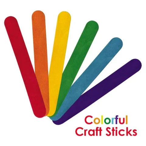 Colored Wood Craft Sticks - 4-1/2" x 3/8" - 500/box (25396)