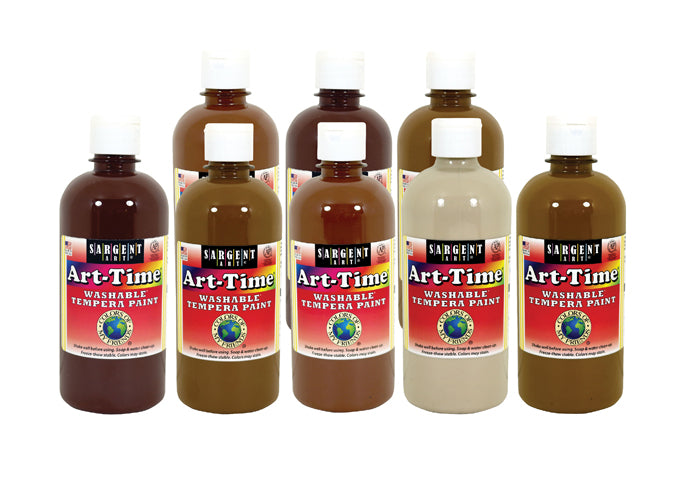 Sargent Art 17-5899 16 oz Multicultural Washable Tempera Paint Set, 6 Piece colors-of-my-friend_s-_-washable-paint_17-58xx