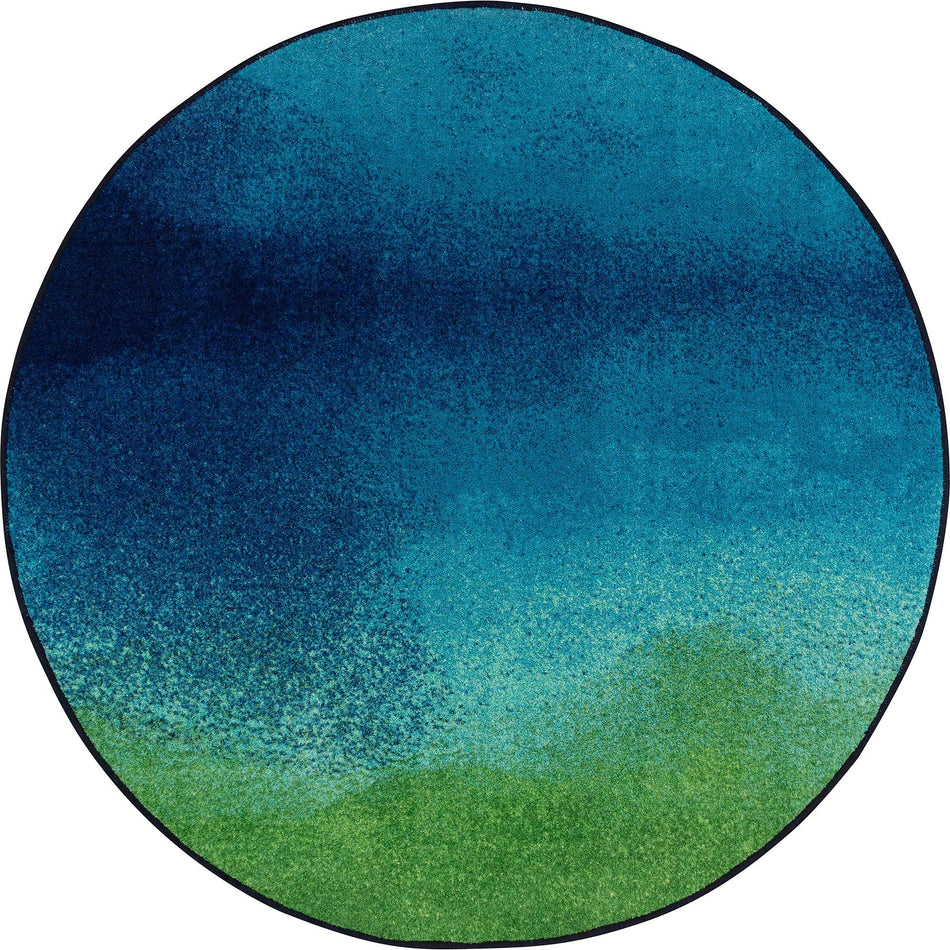 Colorwash 5'4" Round area rug in color Marine