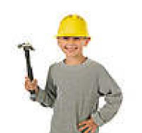 Children's Plastic Construction Hats 12/pack