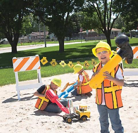 Children's Plastic Construction Hats 12/pack