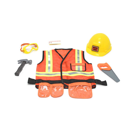 Melissa & Doug Construction Worker Costume Dress-Up Set (6 pcs) 4837