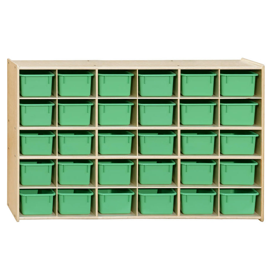 Contender 30 Tray Storage with Lime Green Trays - Assembled