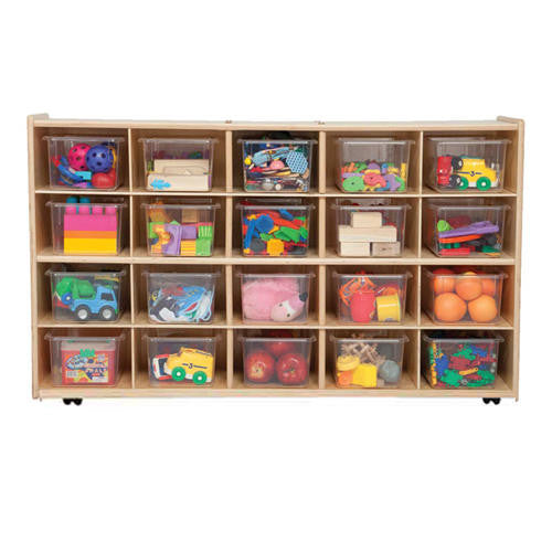 Contender Mobile 20 Tray Storage with Translucent Trays - Assembled with Casters