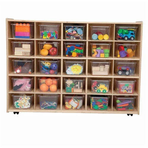 Contender Mobile 25 Tray Storage with Translucent Trays - Assembled with Casters