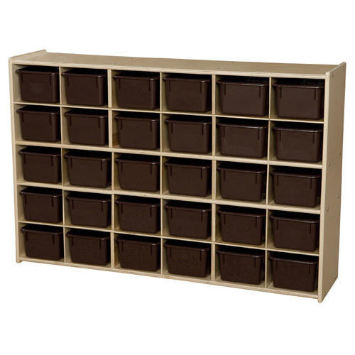 Contender 30-Cubby Single Storage Unit w/ Brown Tubs - RTA