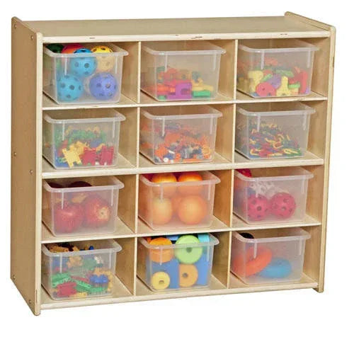 Contender 12-Cubby Storage Unit w/ Translucent Tubs - Assembled