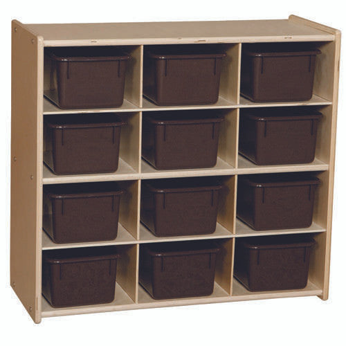 Contender 12-Cubby Storage Unit w/ Brown Tubs - RTA