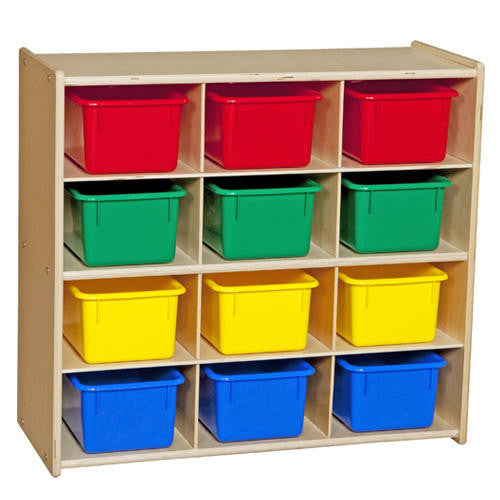 Contender 12-Cubby Storage Unit w/ Colorful Tubs - RTA