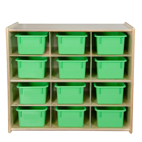 Contender 12-Cubby Storage Unit with Lime Green Tubs - RTA