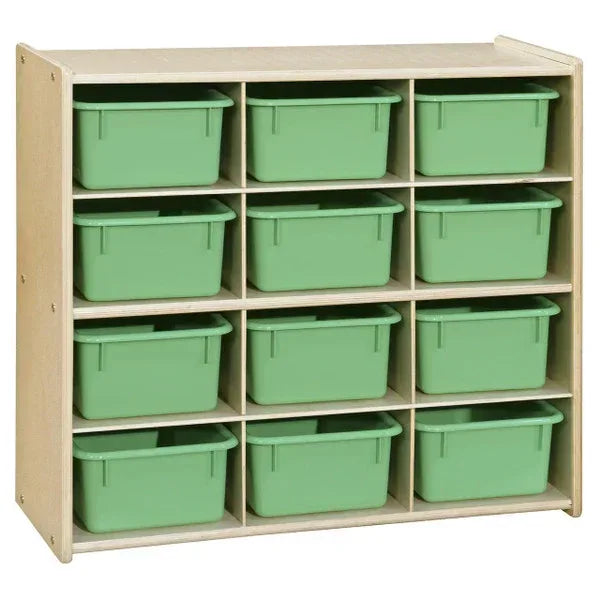 Contender 12-Cubby Storage Unit with Lime Green Tubs - RTA