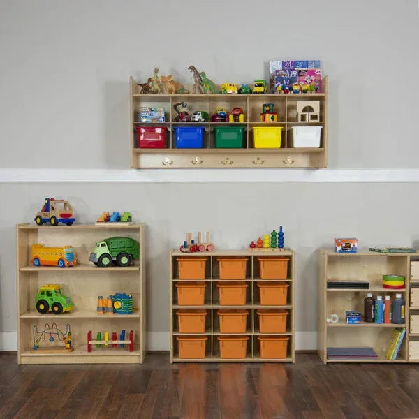 Contender 12-Cubby Storage Unit with Orange Tubs - RTA