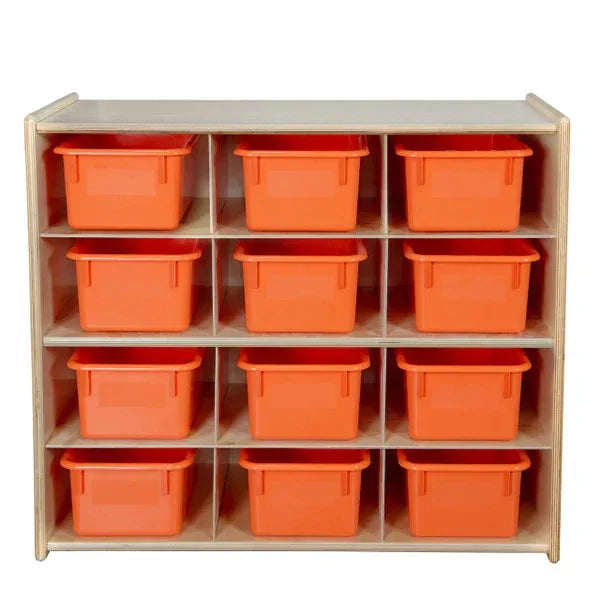 Contender 12-Cubby Storage Unit with Orange Tubs - RTA
