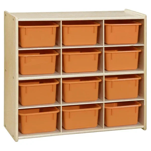 Contender 12-Cubby Storage Unit with Orange Tubs - RTA