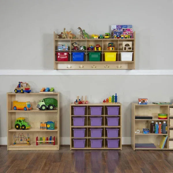 Contender 12-Cubby Storage Unit with Purple Tubs - RTA