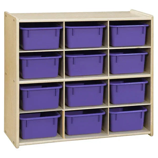 Contender 12-Cubby Storage Unit with Purple Tubs - RTA