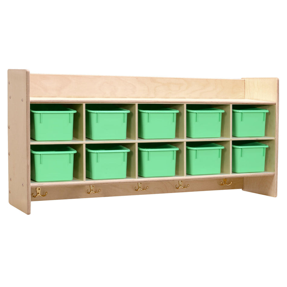 Contender Wall Hanging Storage with Lime Green Trays - Assembled