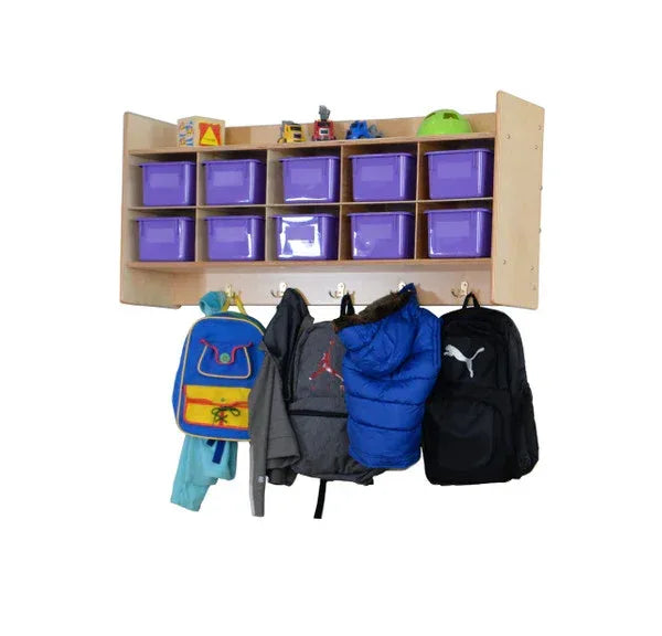 Contender Wall Hanging Storage with Purple Trays - Assembled