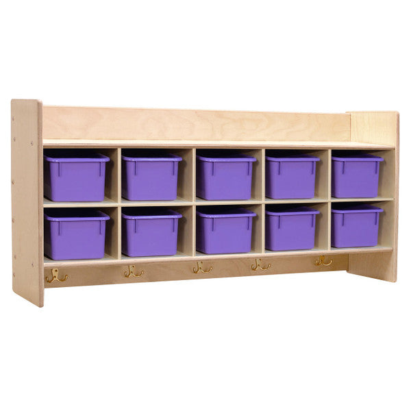 Contender Wall Hanging Storage with Purple Trays - Assembled