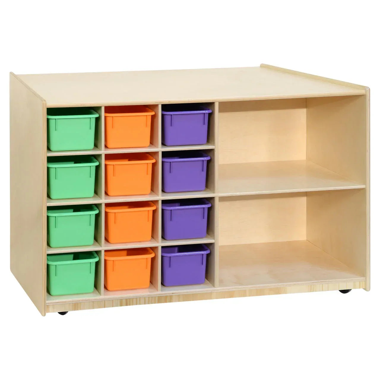 Contender Double Storage with (12) Assorted Pastel Trays - Assembled