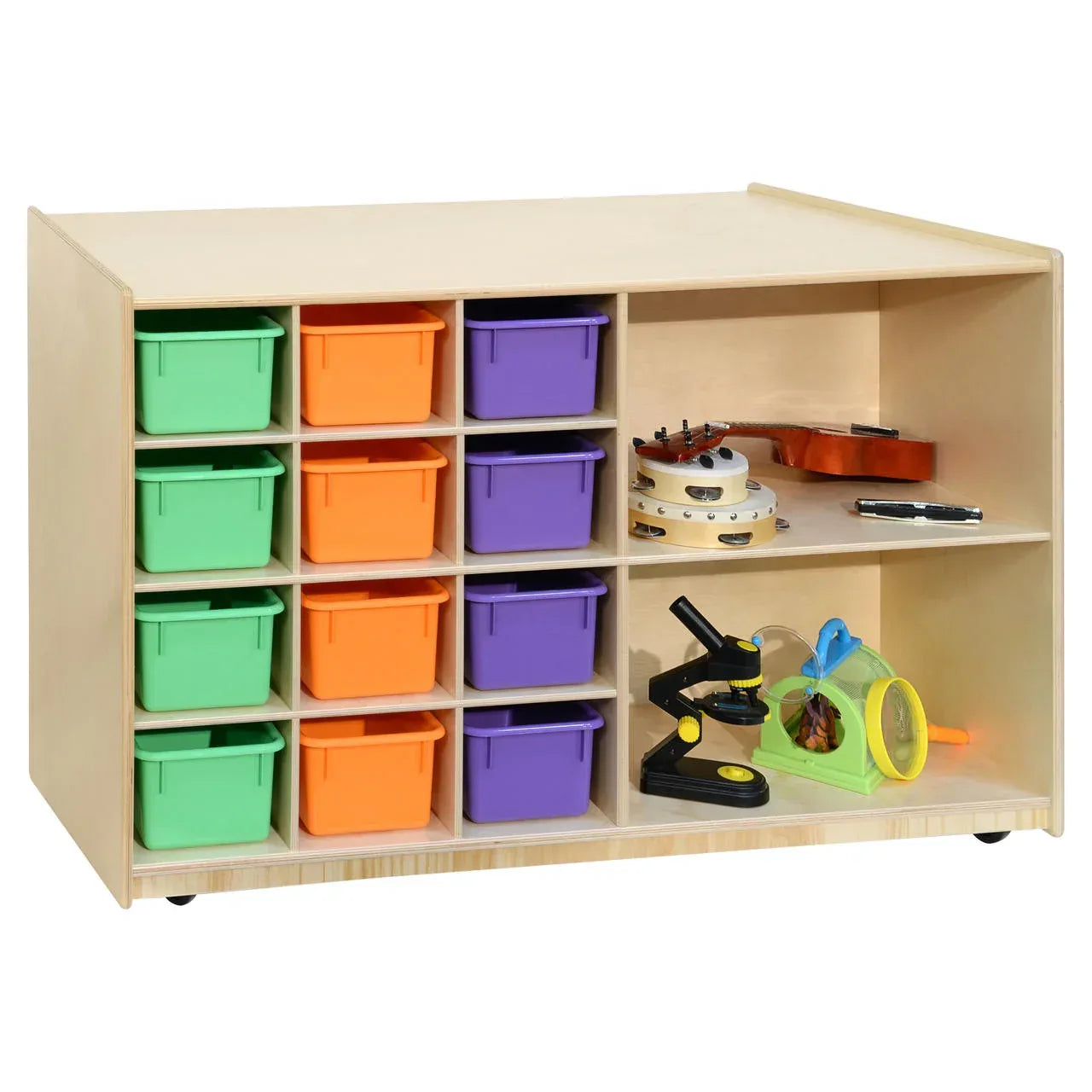 Contender Double Storage with (12) Assorted Pastel Trays - Assembled