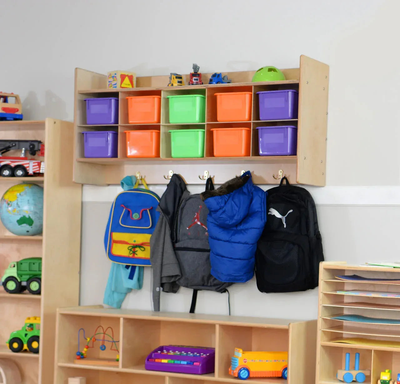Contender Wall Hanging Storage with (10) Assorted Pastel Trays - Assembled
