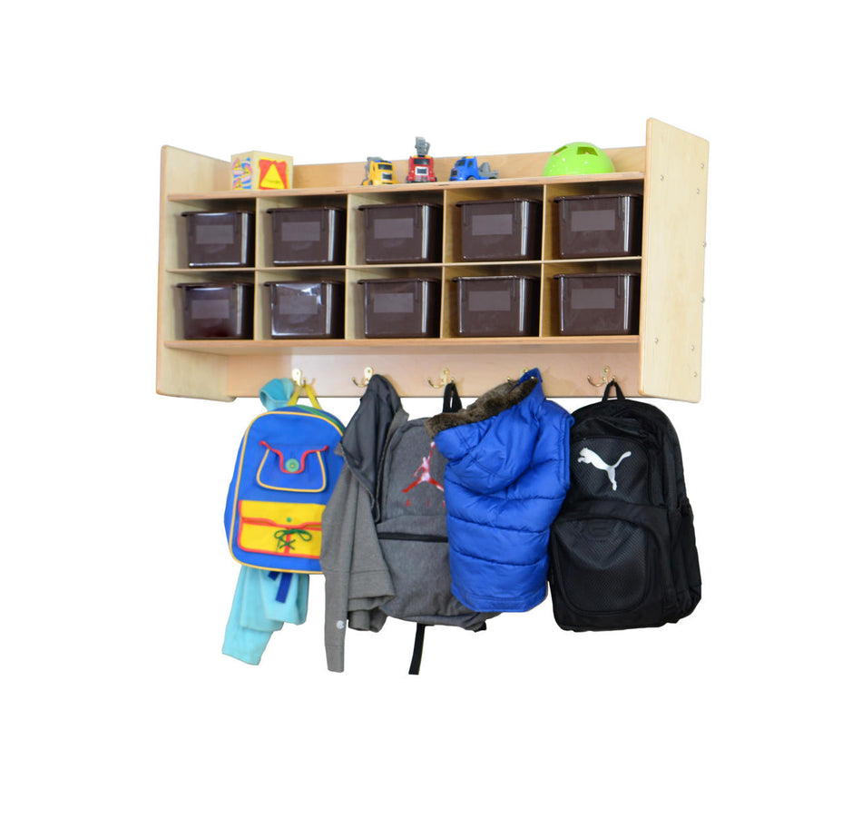 Contender Wall Hanging Storage with (10) Brown Trays - Assembled