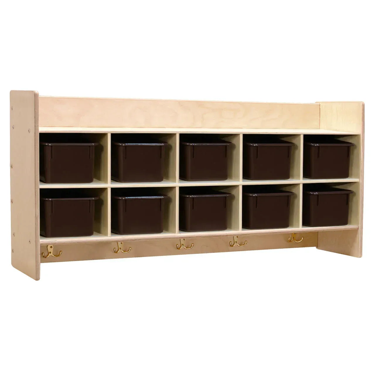 Contender Wall Hanging Storage with (10) Brown Trays - Assembled