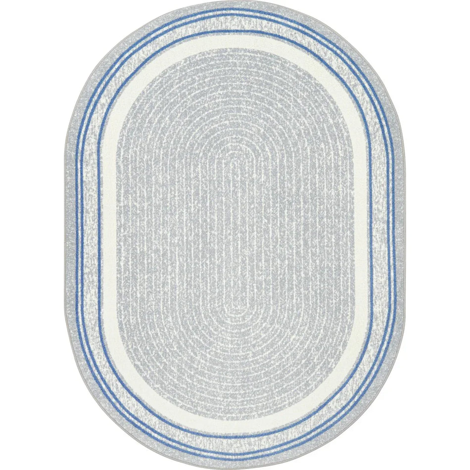 Cozy Corner 5'4" x 7'8" Oval area rug in color Light Blue
