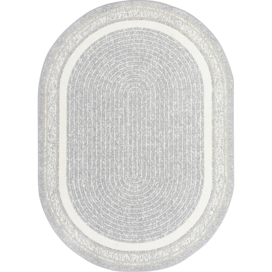 Cozy Corner 7'8" x 10'9" Oval area rug in color Mist