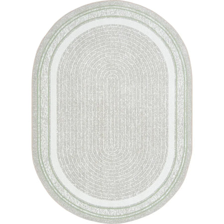 Cozy Corner 3'10" x 5'4" Oval area rug in color Sage