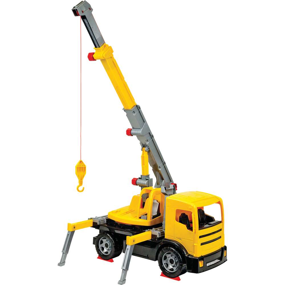 LENA Powerful Giants Toy Crane Truck w/360° 3' Rotating Extendable Boom