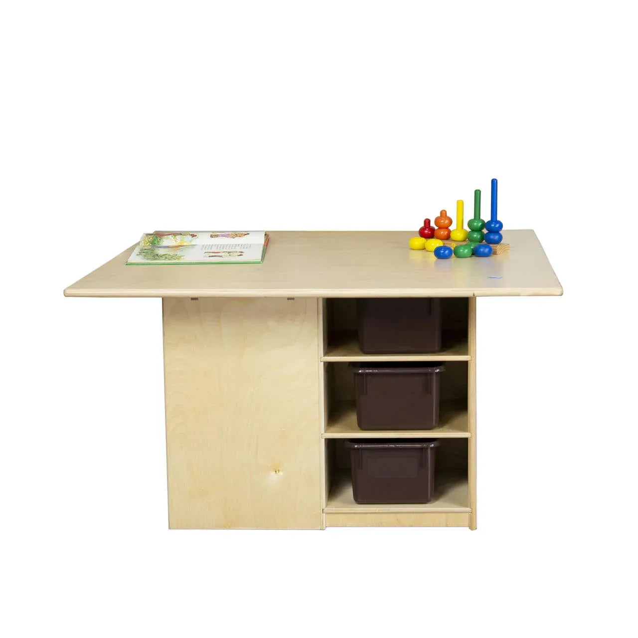 Cubby Table with (12) Brown Trays