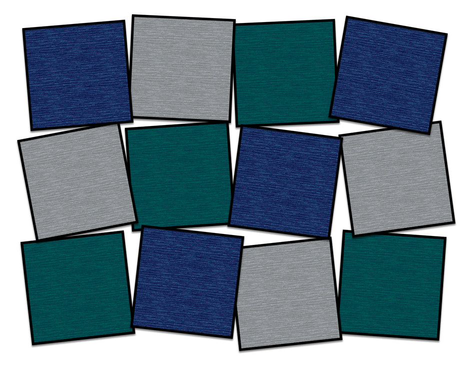 TWO TONE COOL (SET OF 12) SQUARE CARPETS 15" X 15"