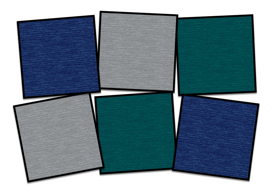 TWO TONE COOL (SET OF 6) SQUARE CARPETS 15" X 15"