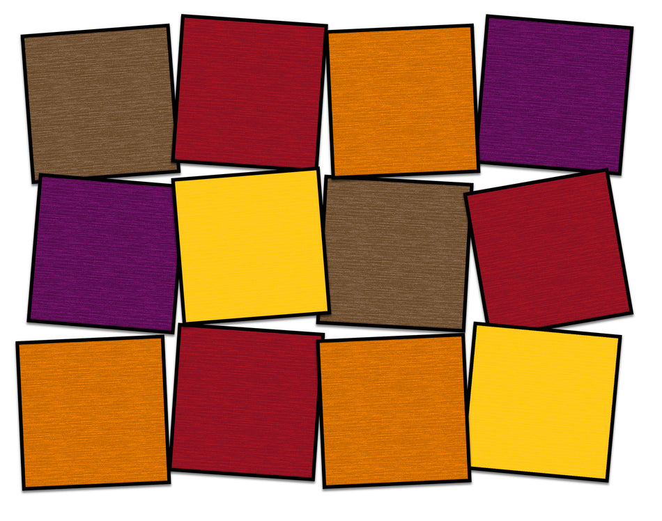 TWO TONE AUTUMN (SET OF 12) SQUARE CARPETS 15" X 15"
