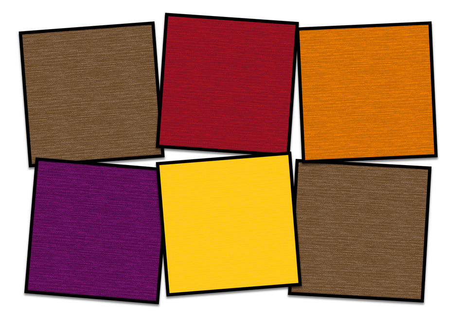 TWO TONE AUTUMN (SET OF 6) SQUARE CARPETS 15" X 15"