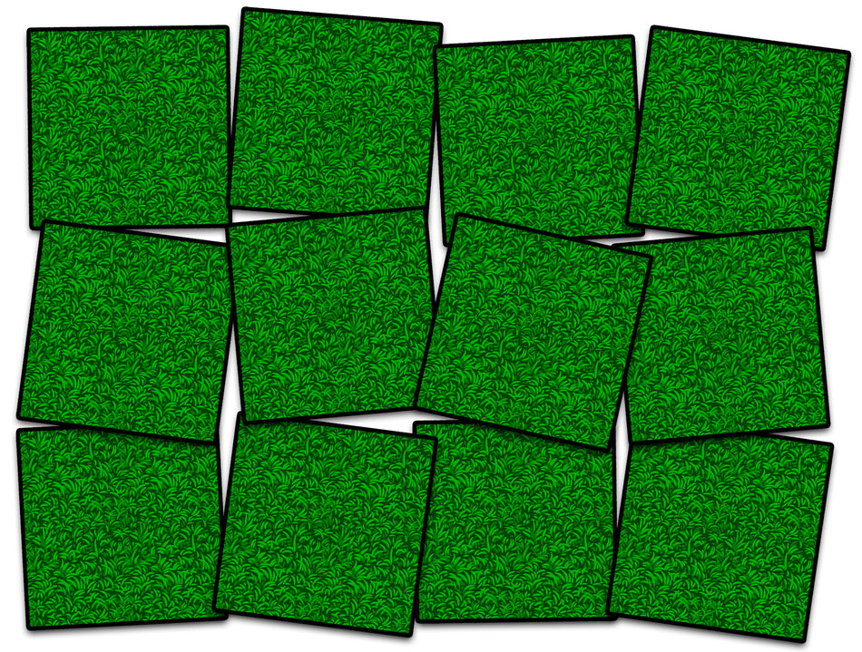 GREEN GRASS SEATING (SET OF 12) SQUARE CARPETS 15" X 15"
