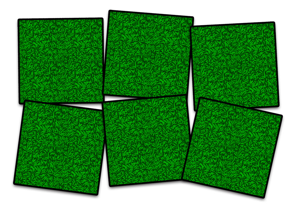 GREEN GRASS SEATING (SET OF 6) SQUARE CARPETS 15" X 15"