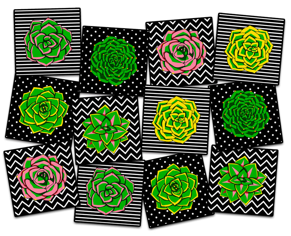 SUCCULENT SEATING (SET OF 12) SQUARE CARPETS 15" X 15"