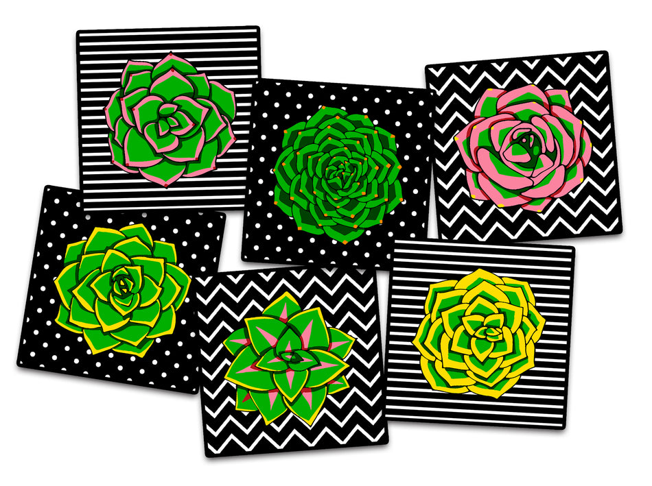 SUCCULENT SEATING (SET OF 6) SQUARE CARPETS 15" X 15"