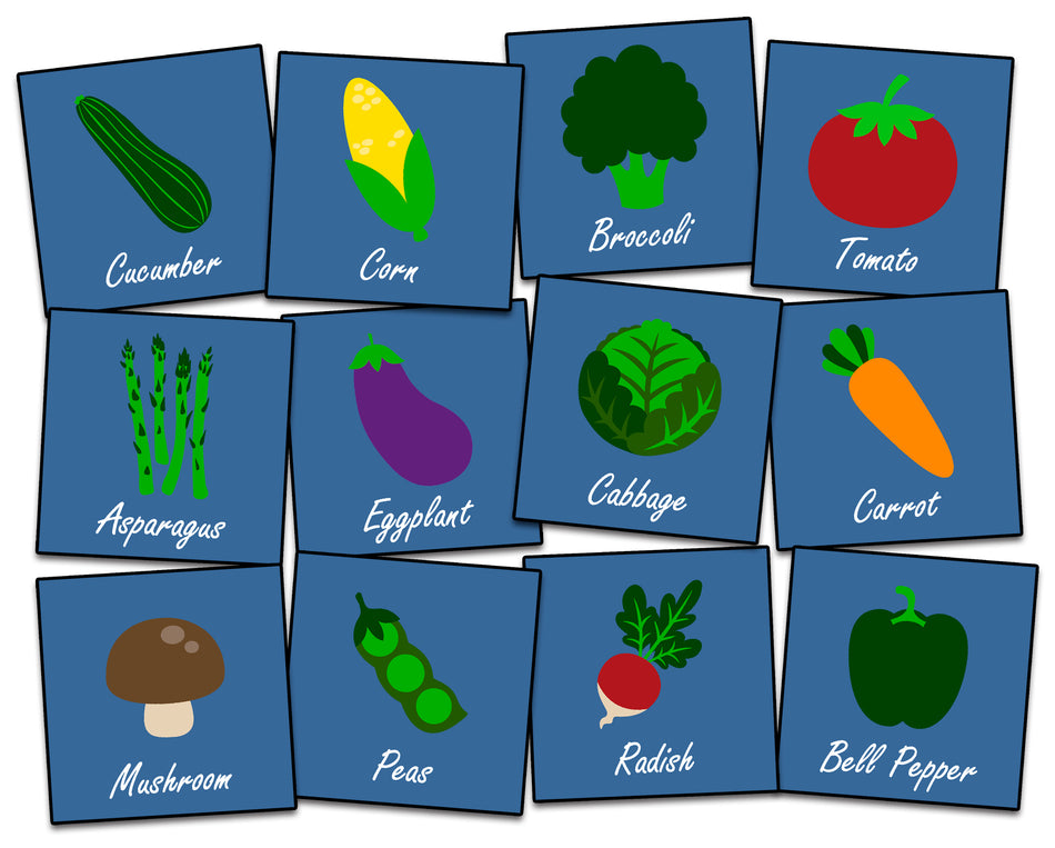 VIVID VEGGIES SEATING (SET OF 12) SQUARE CARPETS 15" X 15"