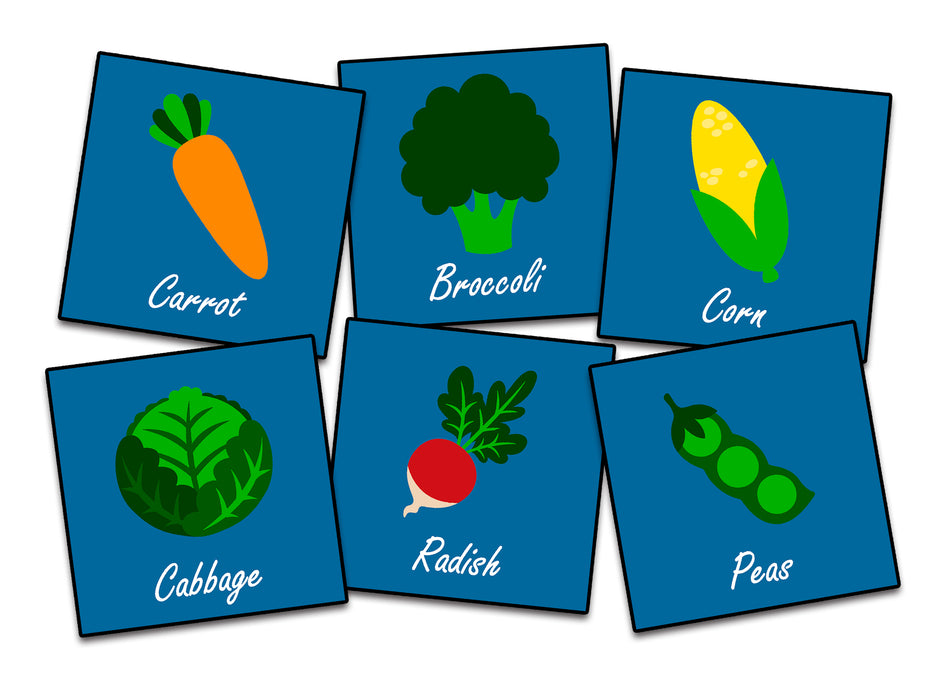 VIVID VEGGIES SEATING (SET OF 6) SQUARE CARPETS 15" X 15"