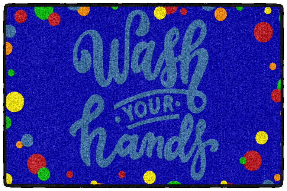 WASH YOUR HANDS DOTS RECTANGLE CARPETS 2' X 3'