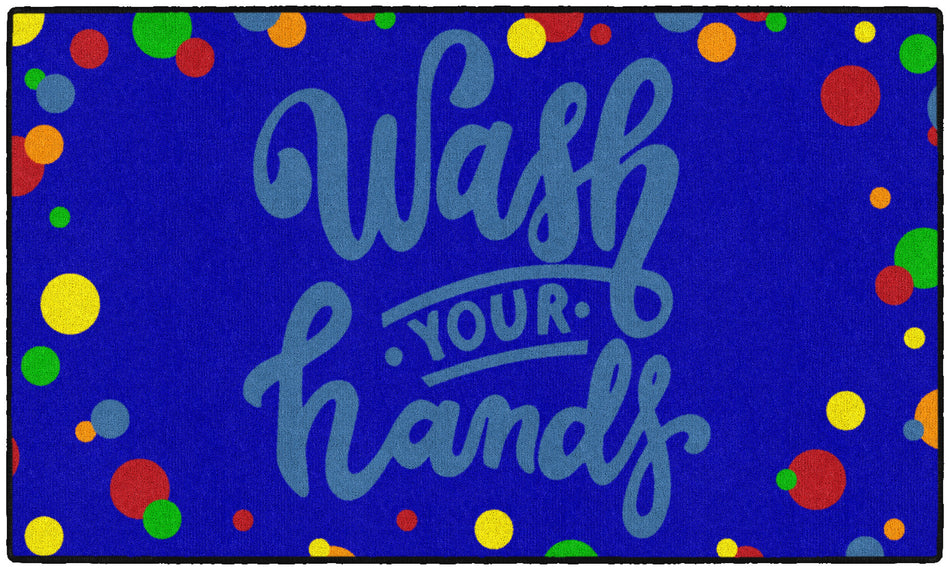 WASH YOUR HANDS DOTS RECTANGLE CARPETS 3' X 5'