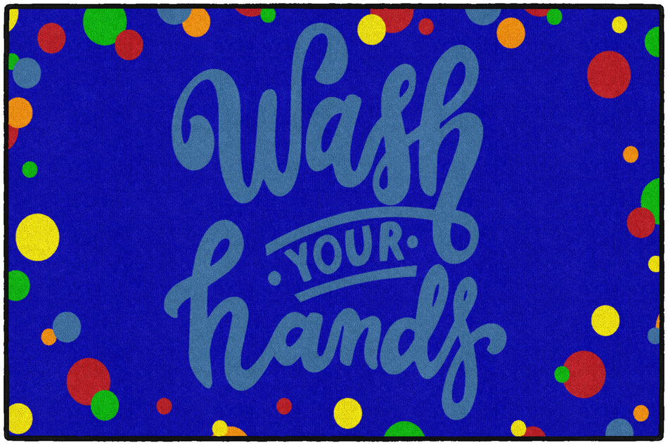 WASH YOUR HANDS DOTS RECTANGLE CARPETS 4' X 6'