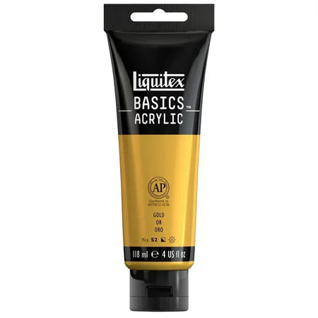 BASICS Acrylic Paint, 118 mL Tube, Gold