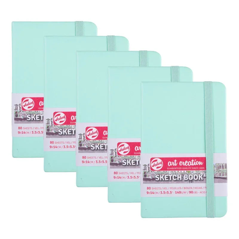 Sketchbook, 80 Sheets, 90lbs, Fresh Mint Cover, 3.5" x 5.5", Pack of 5
