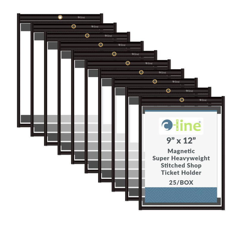Magnetic Shop Ticket Holders, 9" x 12", 25-Pack