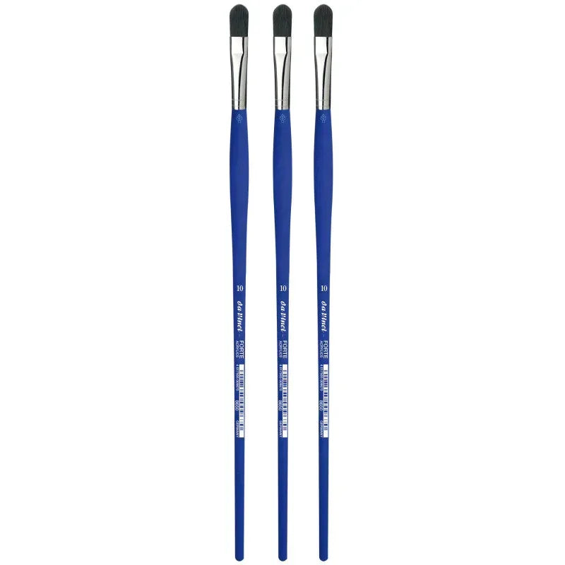 FORTE-Acrylics Student Brush, Synthetic, Acrylic & Oil, Filbert, Series 8650, Size 10, Pack of 3
